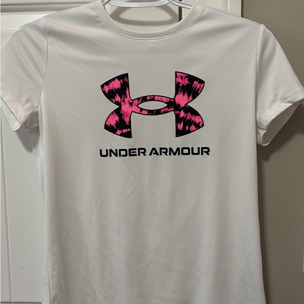 Under Armour White Shirt with Gray Logo